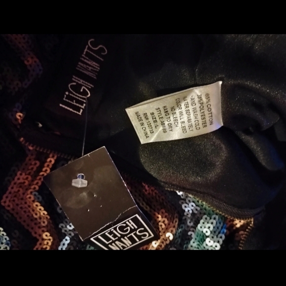 Sunny Leigh Pink Green Sequin Mini Skirt - Picture 5 of 6